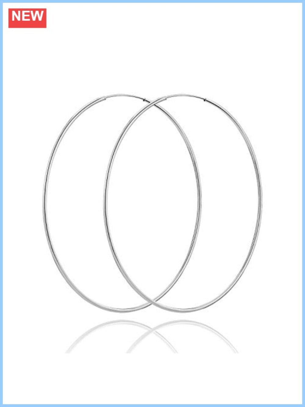 925 Sterling Silver Post Hoop Earrings Lightweight Thin Endless Hoops Women